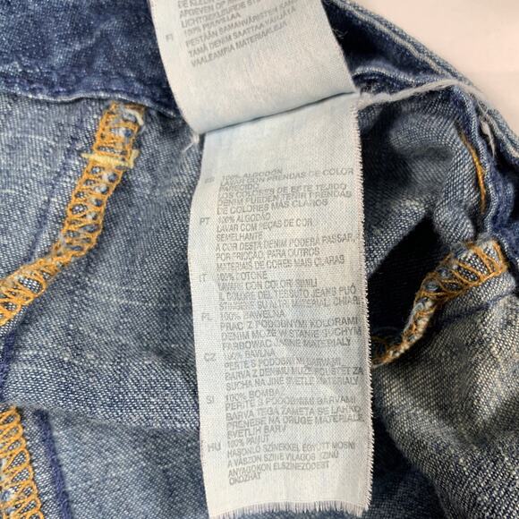 H&M Label of Graded Goods Denim Jean Skirt Patchwork Size 8 Boho Prairie Button - Picture 11 of 11